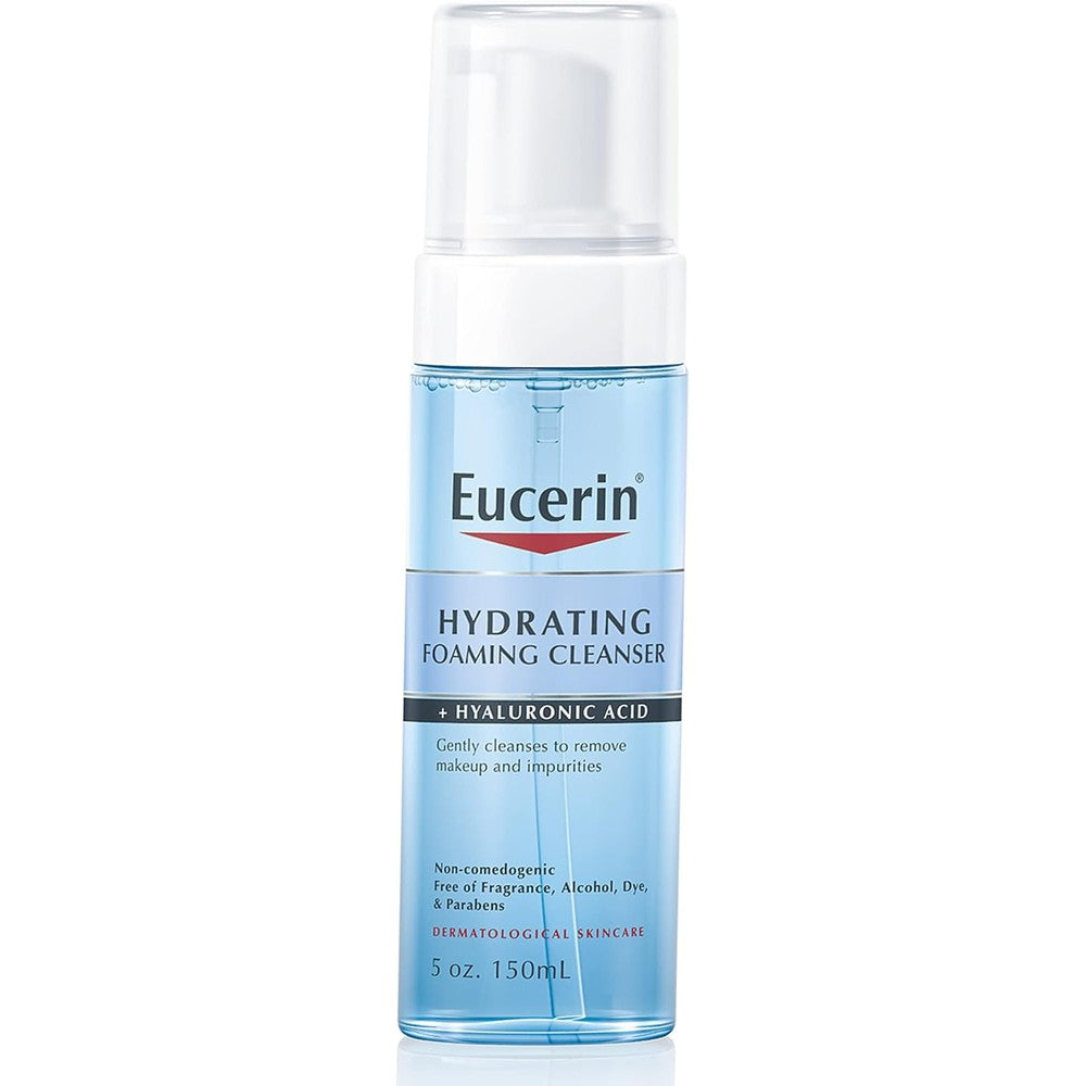 Eucerin Hydrating Foaming Daily Facial Cleanser front view bottle