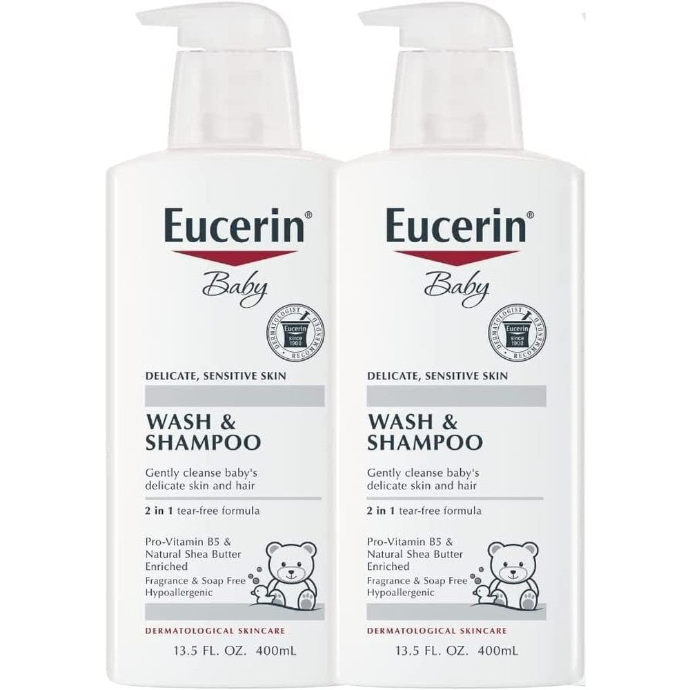 Eucerin Baby Wash and Shampoo 2 in 1 bottle front view