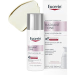 Eucerin Radiant Tone Daily Face Lotion SPF 30 front view bottle for dark spot correction