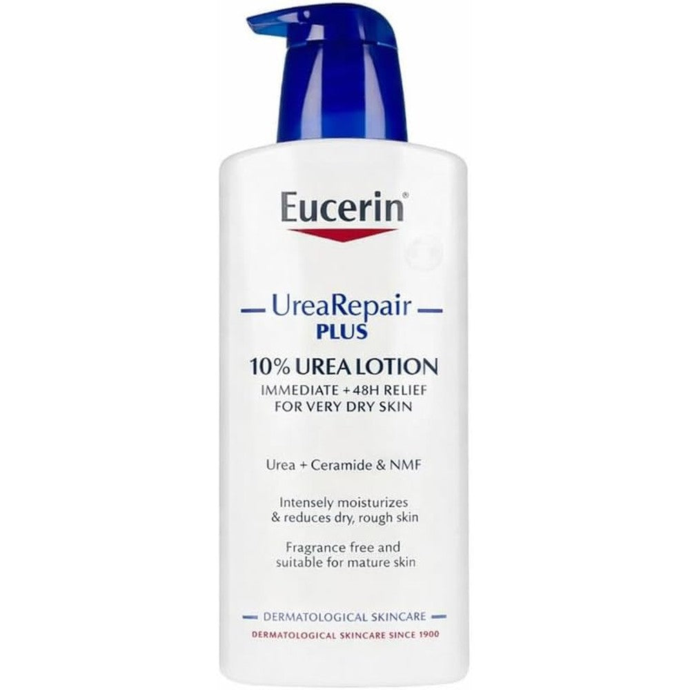 Eucerin Complete Repair Lotion 10% Urea 400ml pump bottle front view authentic USA import for dry skin care