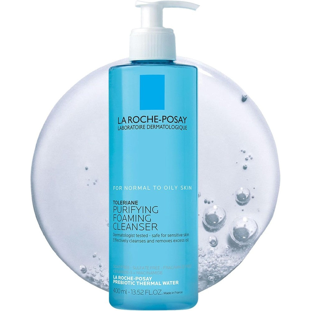 La Roche-Posay Toleriane Purifying Foaming Facial Cleanser 400ml front bottle view daily face wash