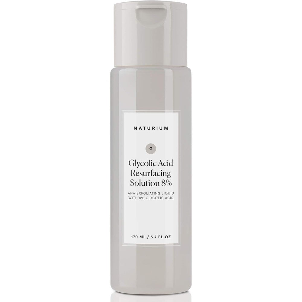 Naturium Glycolic Acid Resurfacing Solution 8 percent front view bottle for facial exfoliation