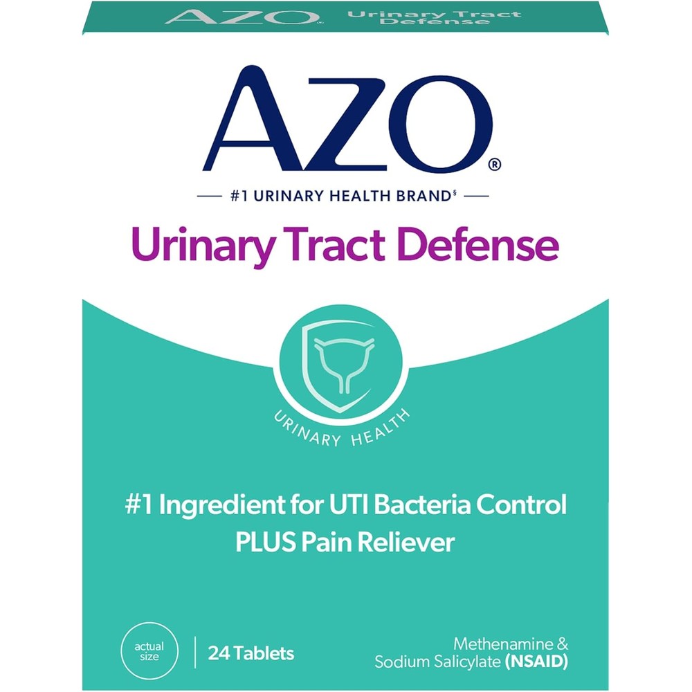 AZO Urinary Tract Defense Antibacterial Protection And Urinary Pain Relief Tablets For Urinary Tract Infection Symptom Control 24 Count