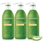 Aloderma brand aloe vera nourishing set with shampoo conditioner and body wash