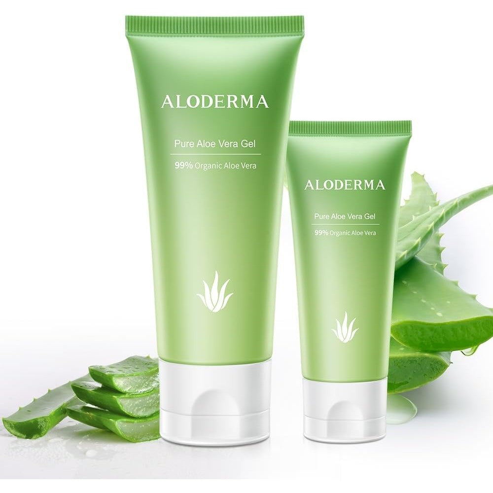 Aloderma brand 3 piece pure aloe vera gel set for face and body skin care