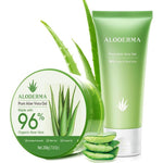 Aloderma brand 2 piece aloe vera gel set for face and body skin care