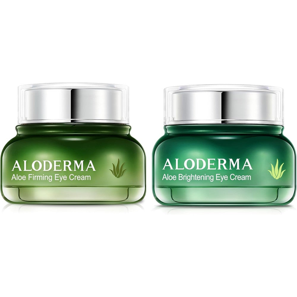 Aloderma Aloe Eye Cream Set front packaging view for premium under eye skincare
