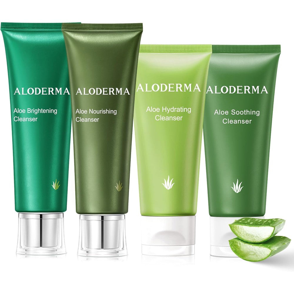 Aloderma Aloe Cleanser Set 4 Pieces packaging front view