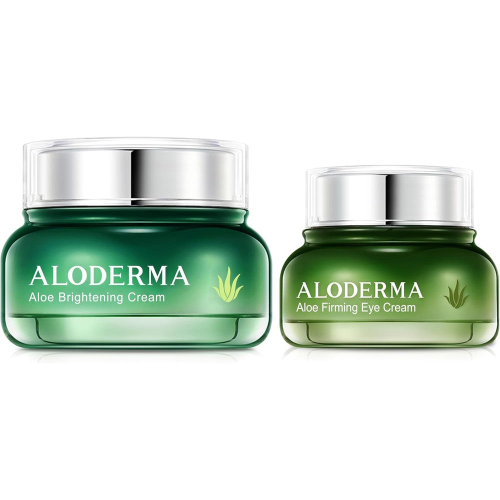 Aloderma Aloe Cream Set front packaging view for premium organic skincare routine.