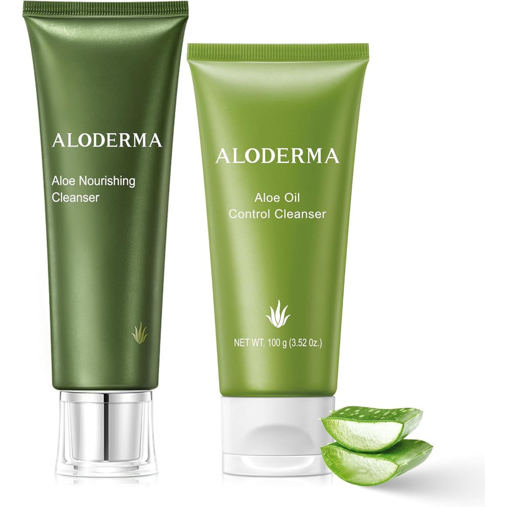 Aloderma Aloe Cleanser Set 2 pieces front view packaging