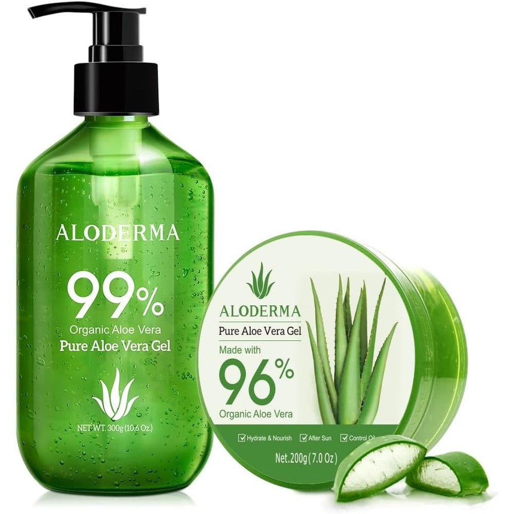 Aloderma Aloe Vera Gels Set front view showcasing the two hydrating bottles
