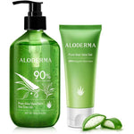 Aloderma brand aloe vera gel with tea tree oil set for oily skin care