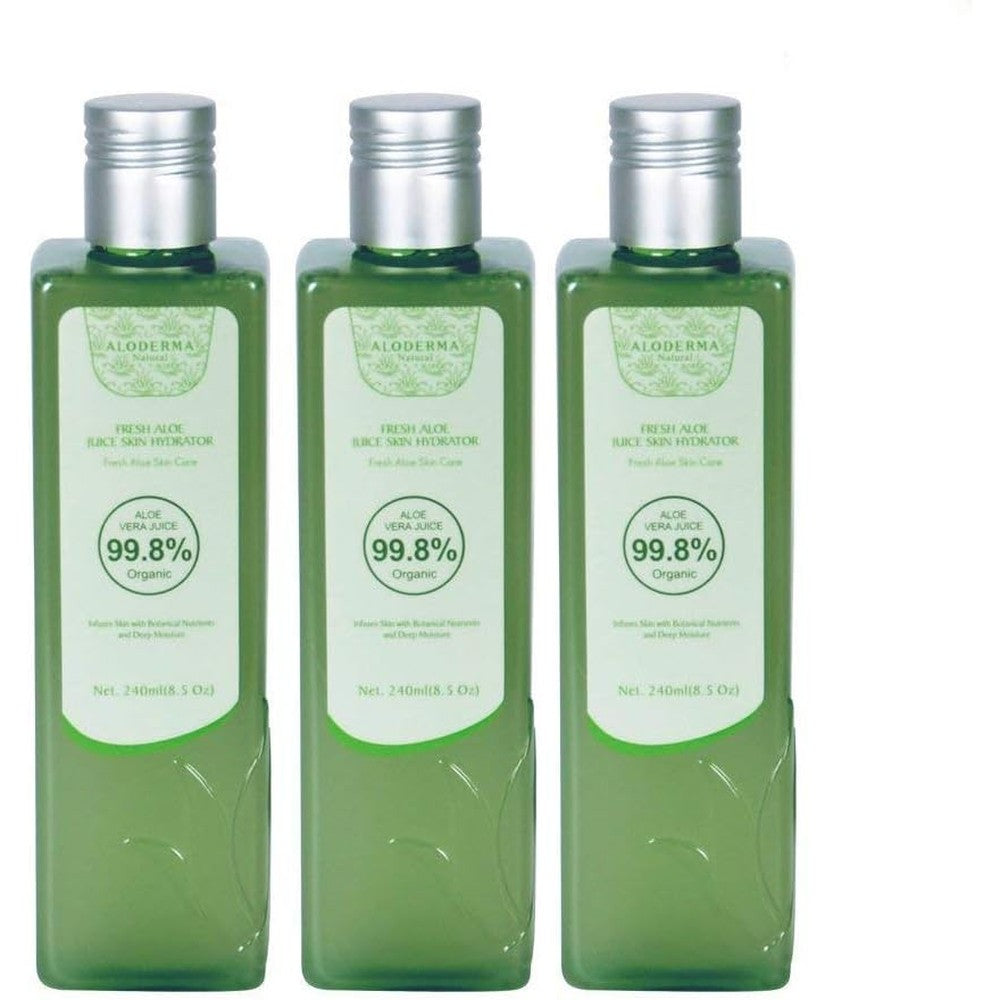 Aloderma brand organic aloe vera vitality juice skin hydrator for face and body cooling