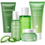 Aloderma brand 5 piece signature aloe vera soothing skin care kit
