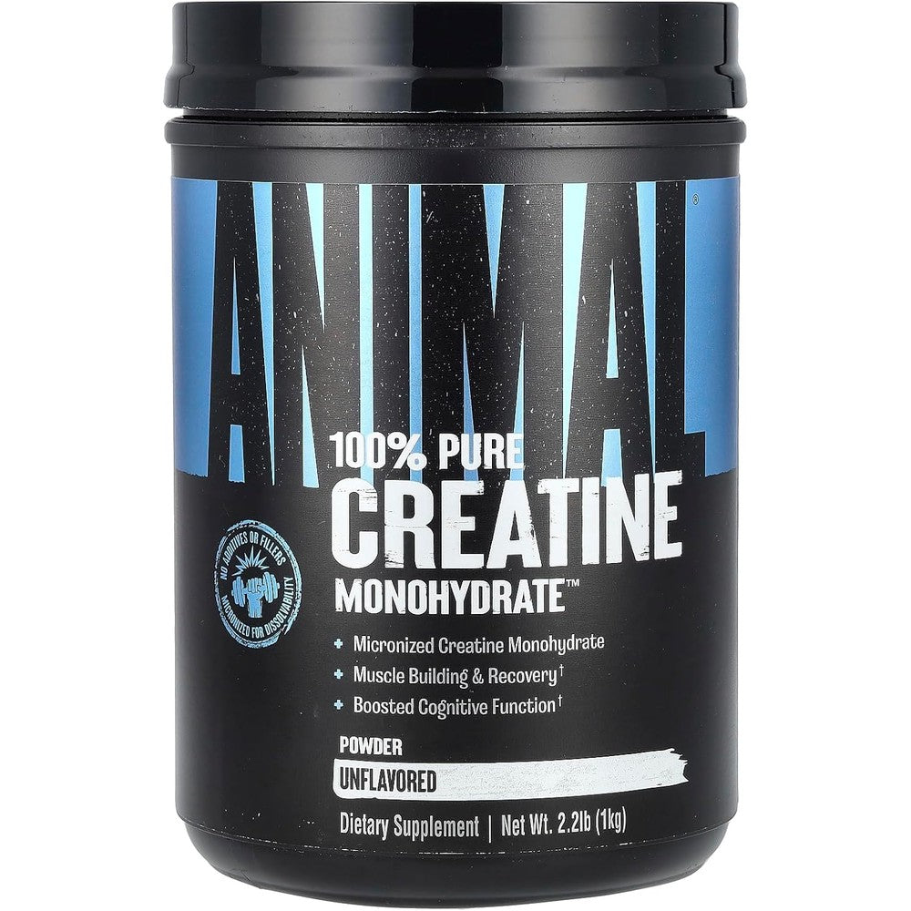 Animal pure creatine monohydrate powder front view authentic USA import fitness supplement