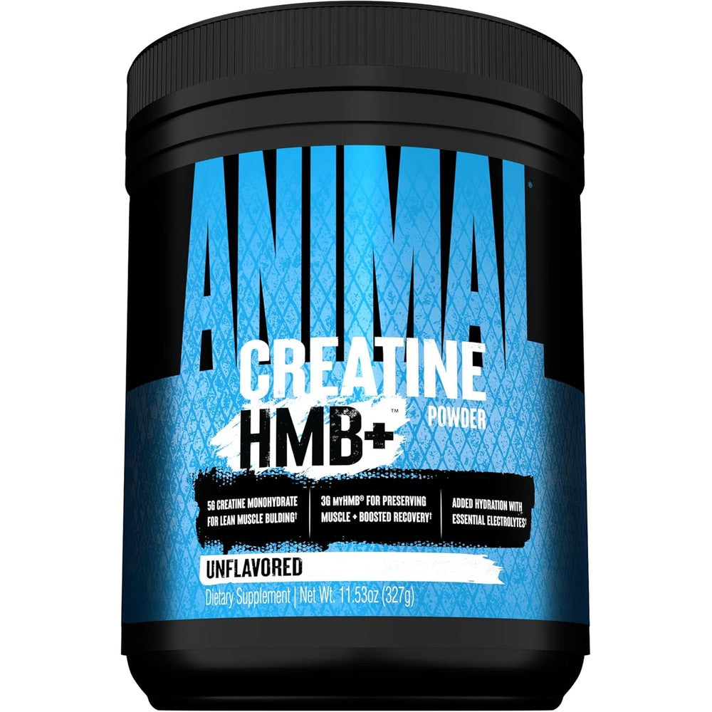Animal Creatine HMB Powder unflavored thirty servings container front view