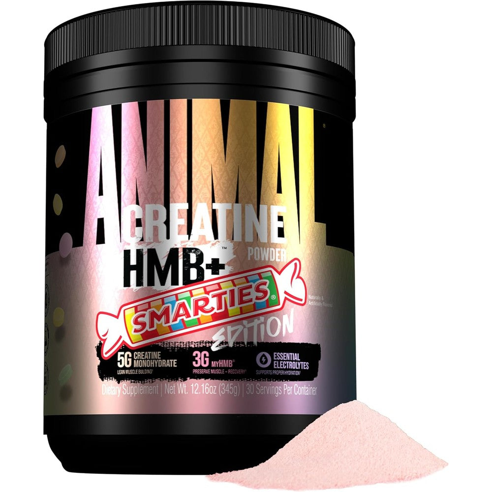 Animal Creatine HMB Powder Smarties flavor tub front view