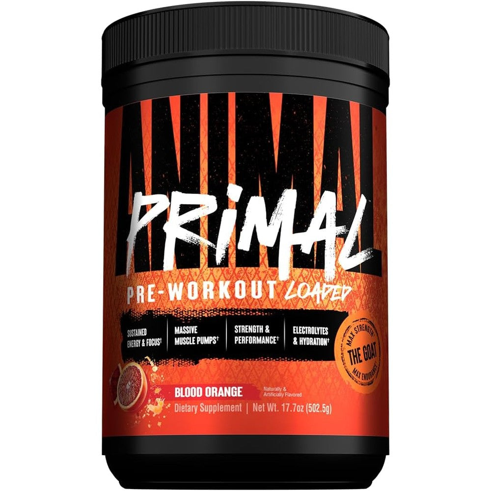 ANIMAL Pak Primal Preworkout powder front view for explosive energy supplement