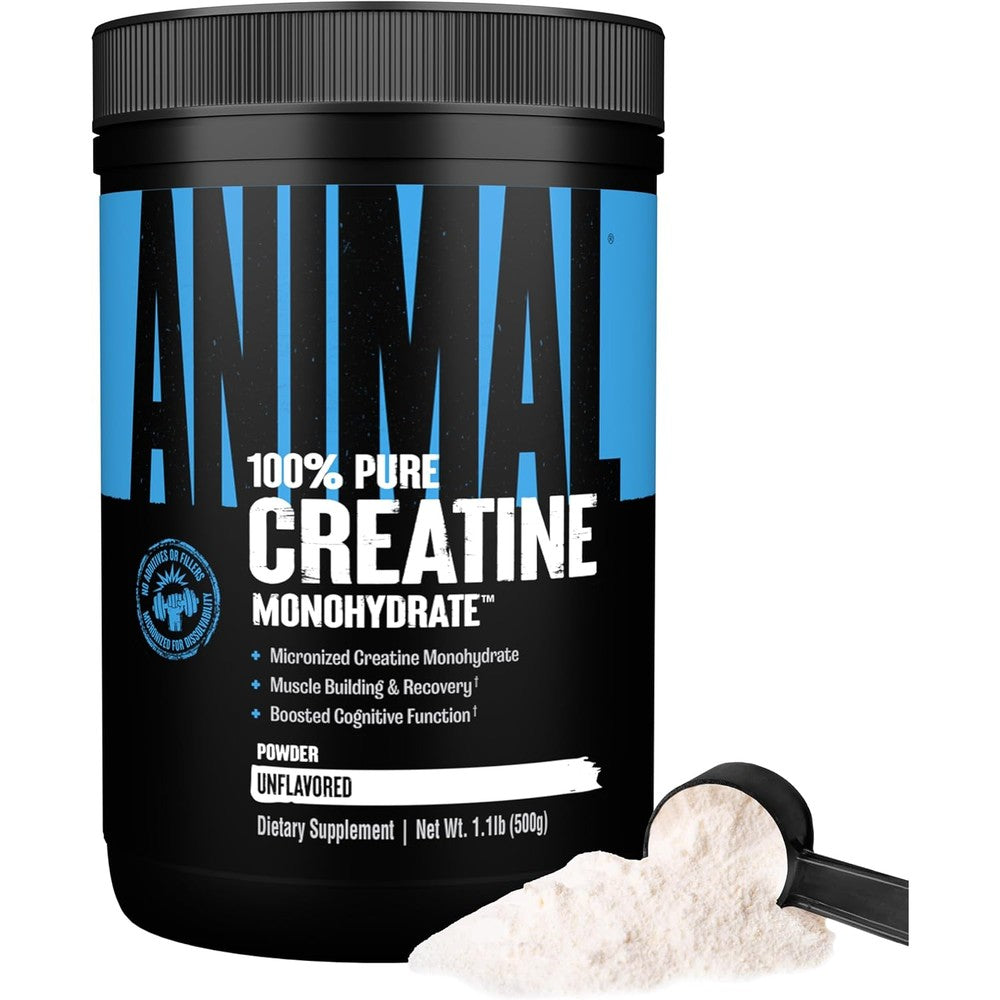 Animal Micronized Creatine Monohydrate Powder 500 Grams front view packaging