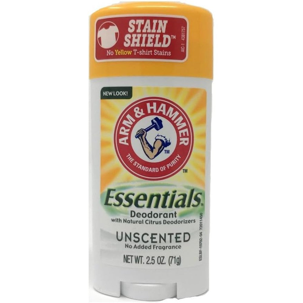 Arm & Hammer Essentials Natural Underarmed Deodorant, Unscented 71 Grams