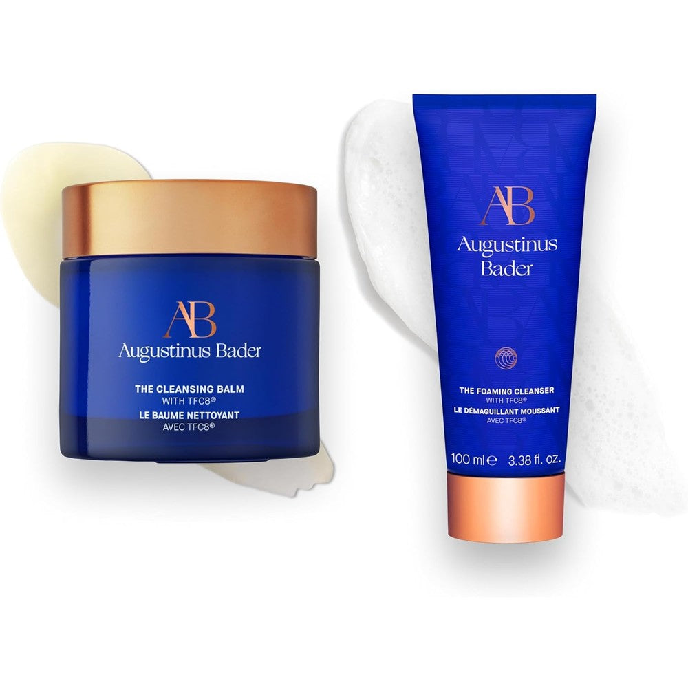 Augustinus Bader The Cleansing Balm and Foaming Cleanser duo front view premium skincare set