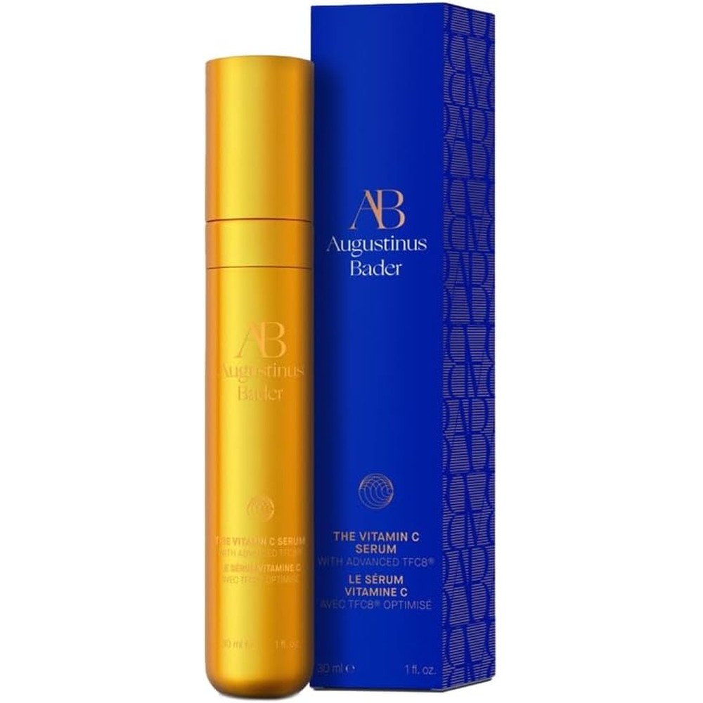 Augustinus Bader The Vitamin C Serum front view of blue packaging bottle.