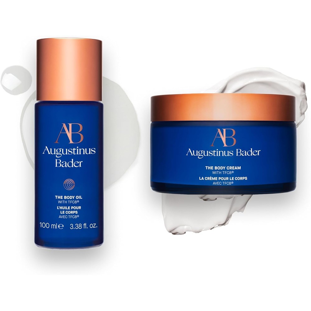 Augustinus Bader The Body Oil and Cream bundle front view showing luxury packaging.