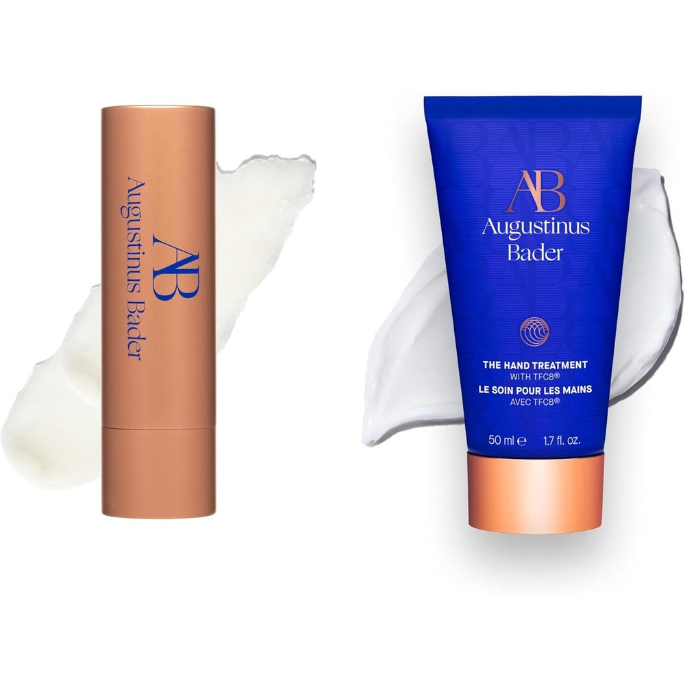 Augustinus Bader Lip Balm and Hand Treatment set front view packaging