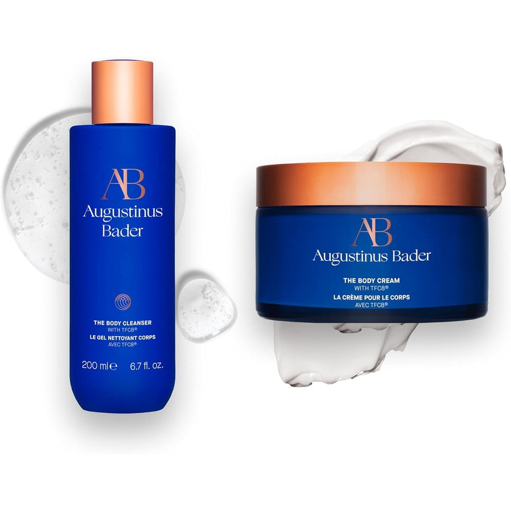 Augustinus Bader The Body Cleanser and The Body Cream set front view luxury skincare
