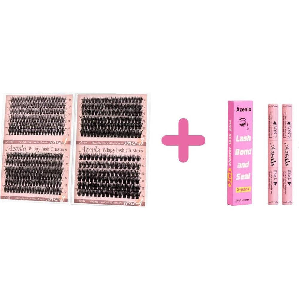 Ardell Azenlo Lash Clusters and Bond and Seal kit front view for professional DIY extensions.