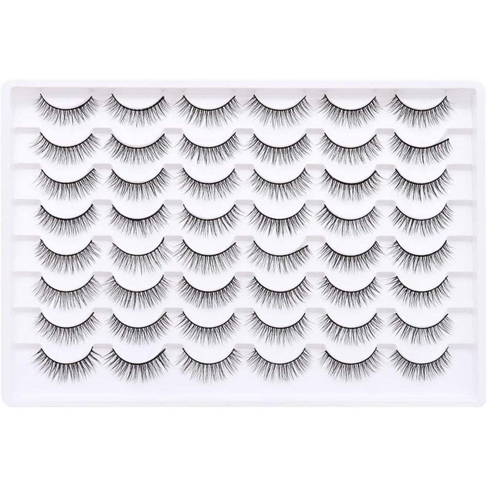 Azenlo 24 Pairs Faux Mink Lashes 14mm style 063 front view premium false eyelashes