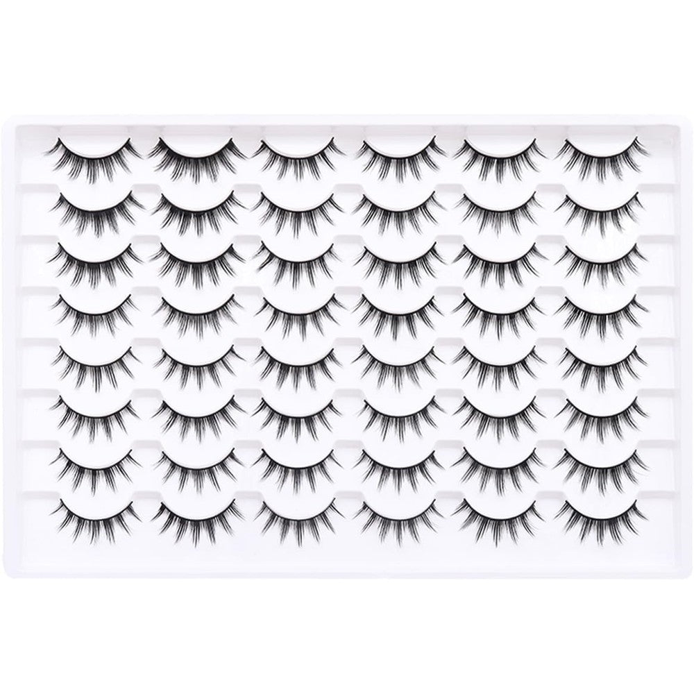 Azenlo False Eyelashes 24 pair pack front view showing 3D fluffy texture.