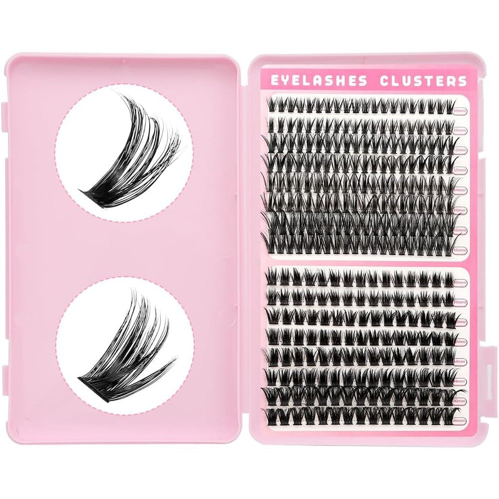 Azenlo 196 Piece Cluster Lashes & Wispy D Curl DIY Eyelash Extensions Kit
