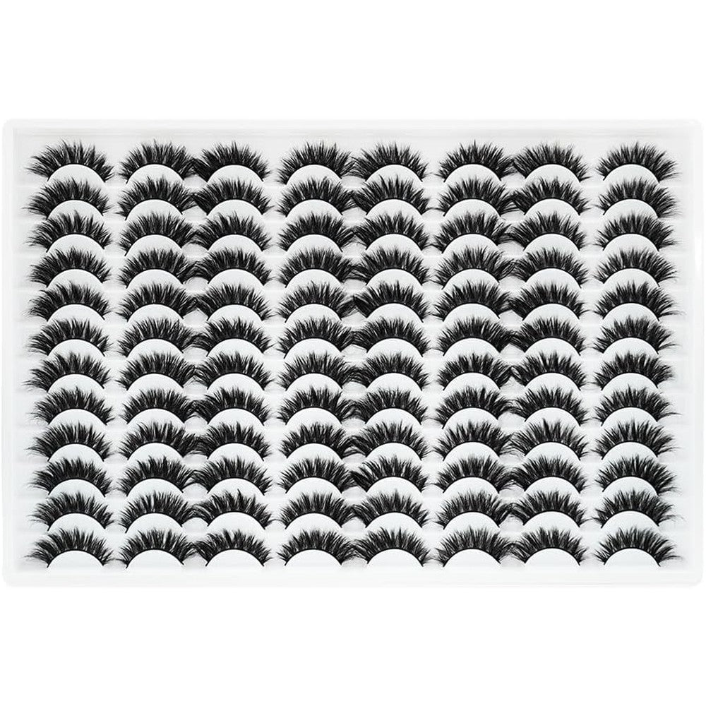 Azenlo 3D Faux Mink Wispy Strip Lashes 10mm Cat Eye Fluffy Bulk Pack , 48 Pairs
