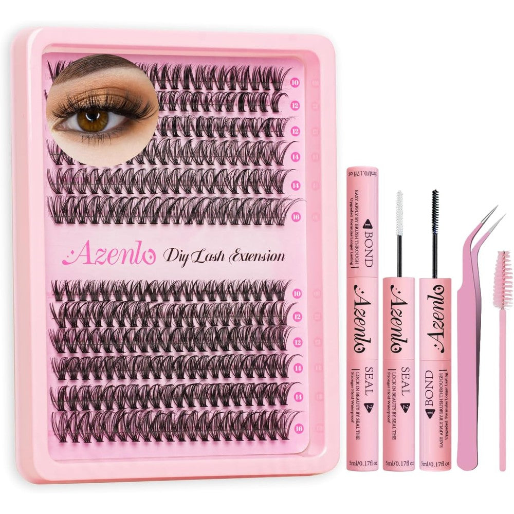 Azenlo Lash Extensions Cluster DIY Kit 30D 40D Individual Lashes, 240 Pcs