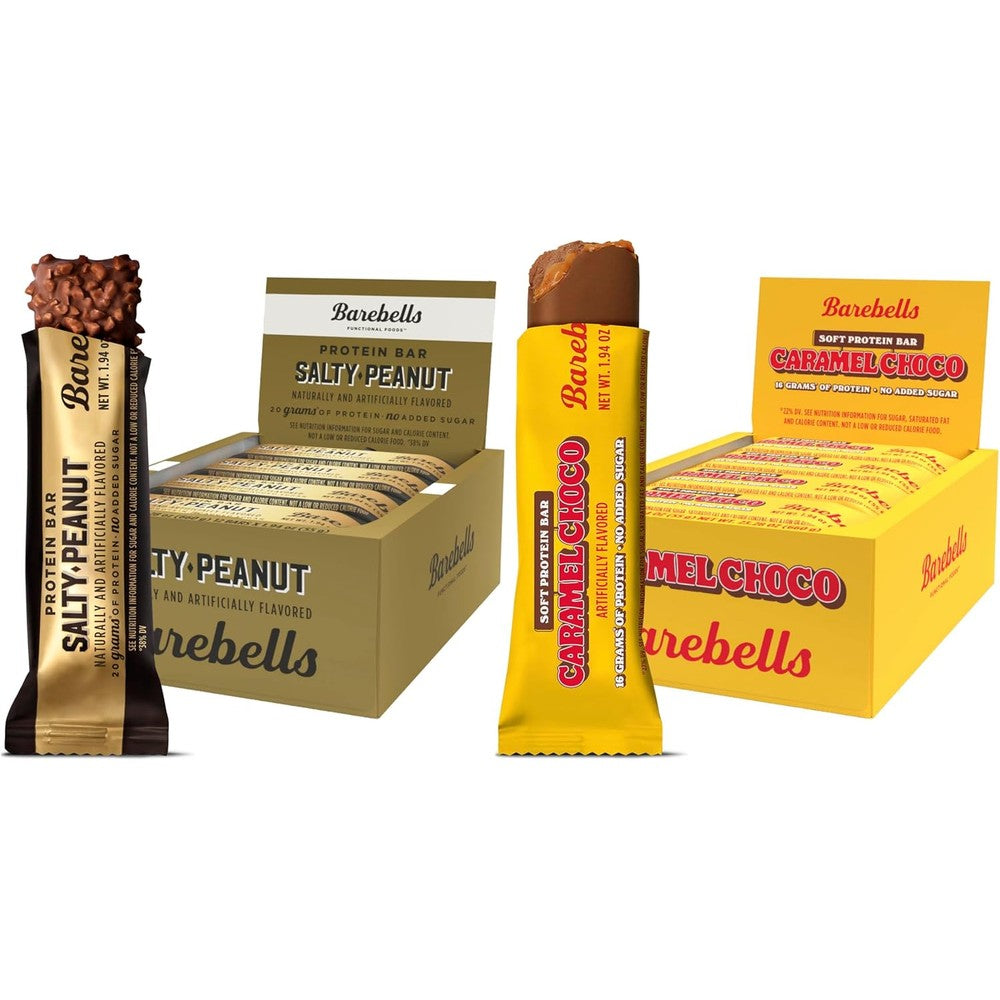 Barebells Soft Protein Bars Variety Bundle front view showcasing Caramel Choco packaging
