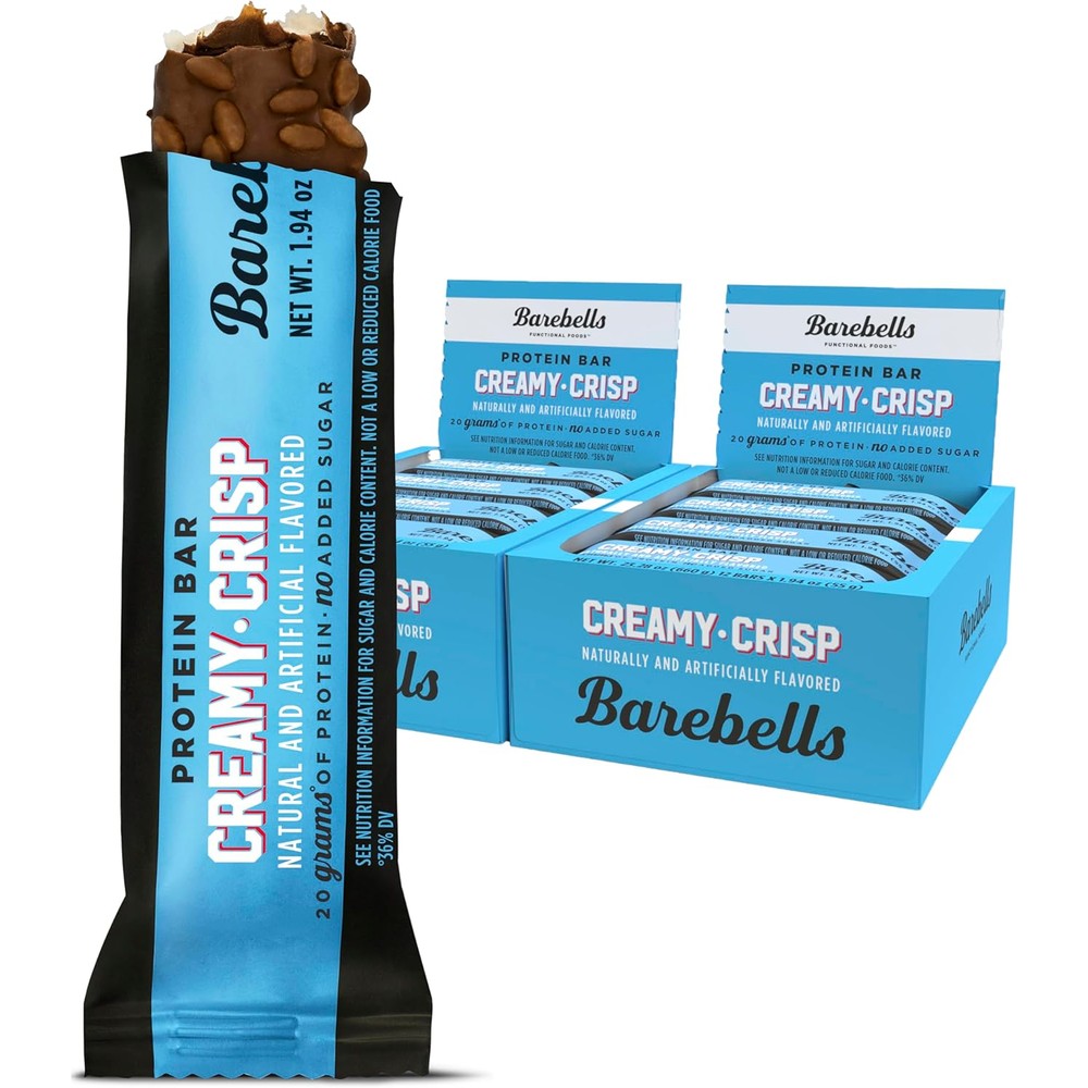 Barebells Creamy Crisp protein bars front view packaging