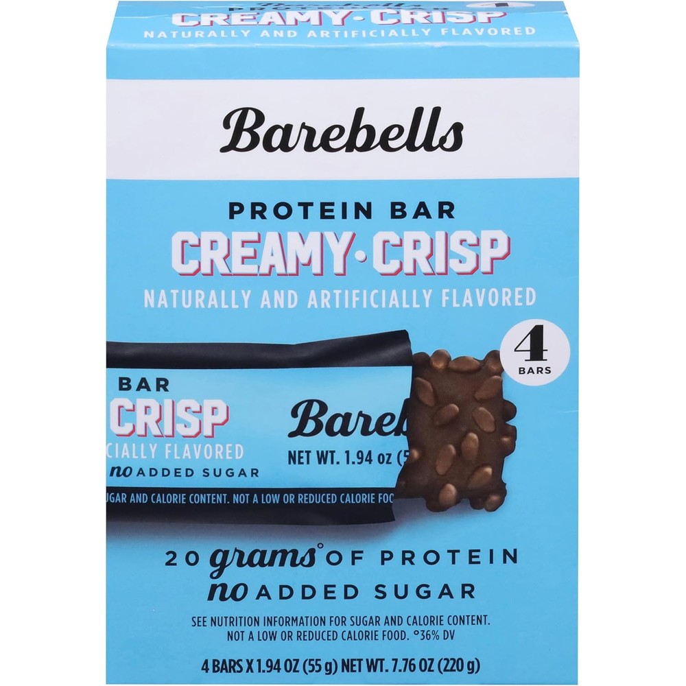 Barebells Creamy Crisp Protein Bar 7.76 Ounce front view package of high protein snack bars