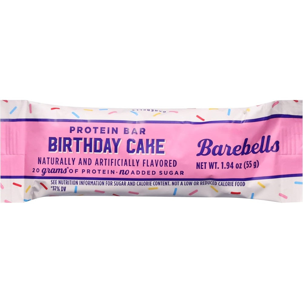 Barebells Birthday Cake Protein Bar front view authentic imported sports nutrition snack