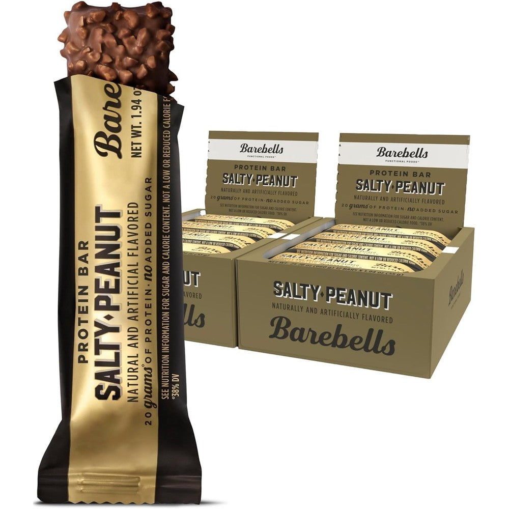 Barebells Salty Peanut protein bars front view packaging
