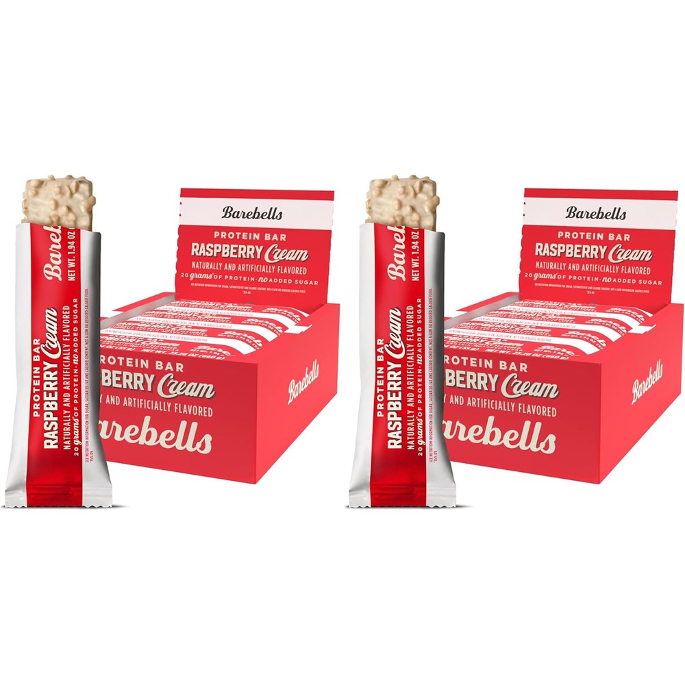 Barebells Raspberry Cream Protein Bars pack front view