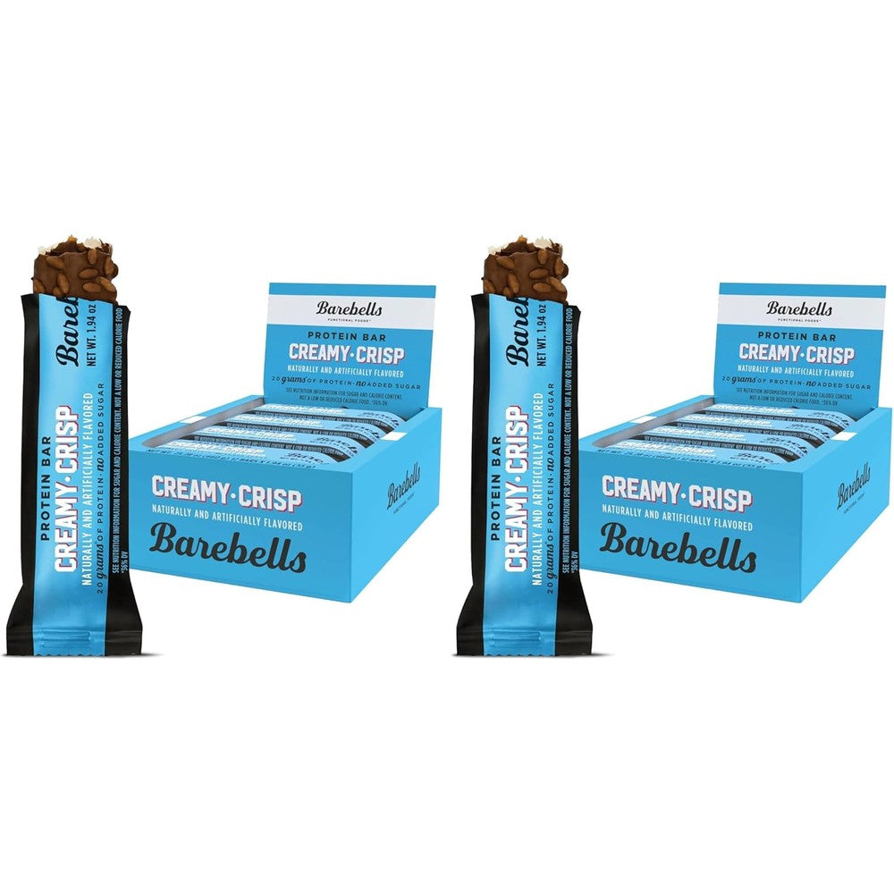 Barebells Creamy Crisp Protein Bar 2-pack front view showcasing USA packaging.