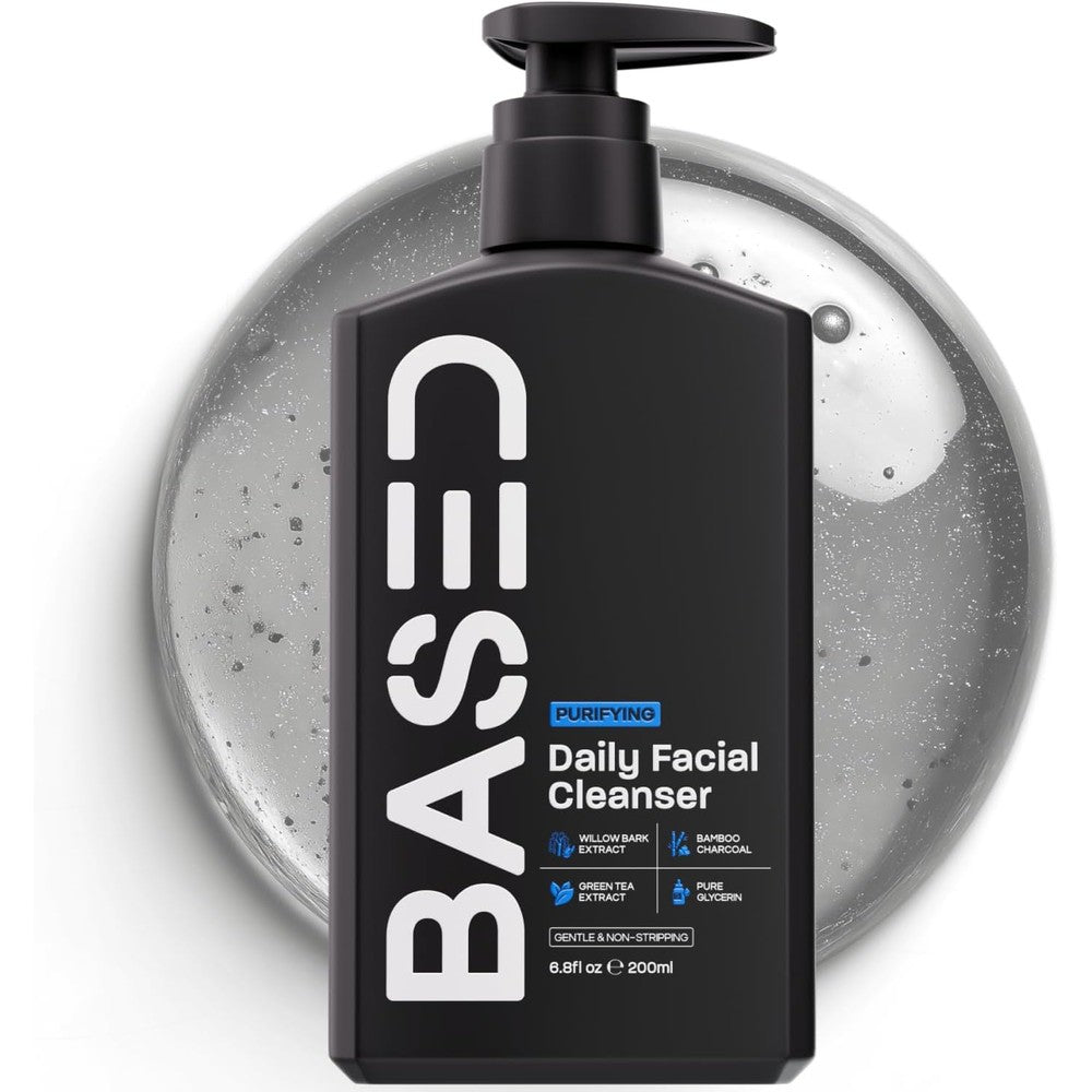 BASED BODYWORKS Daily Facial Cleanser front view showing the premium packaging.
