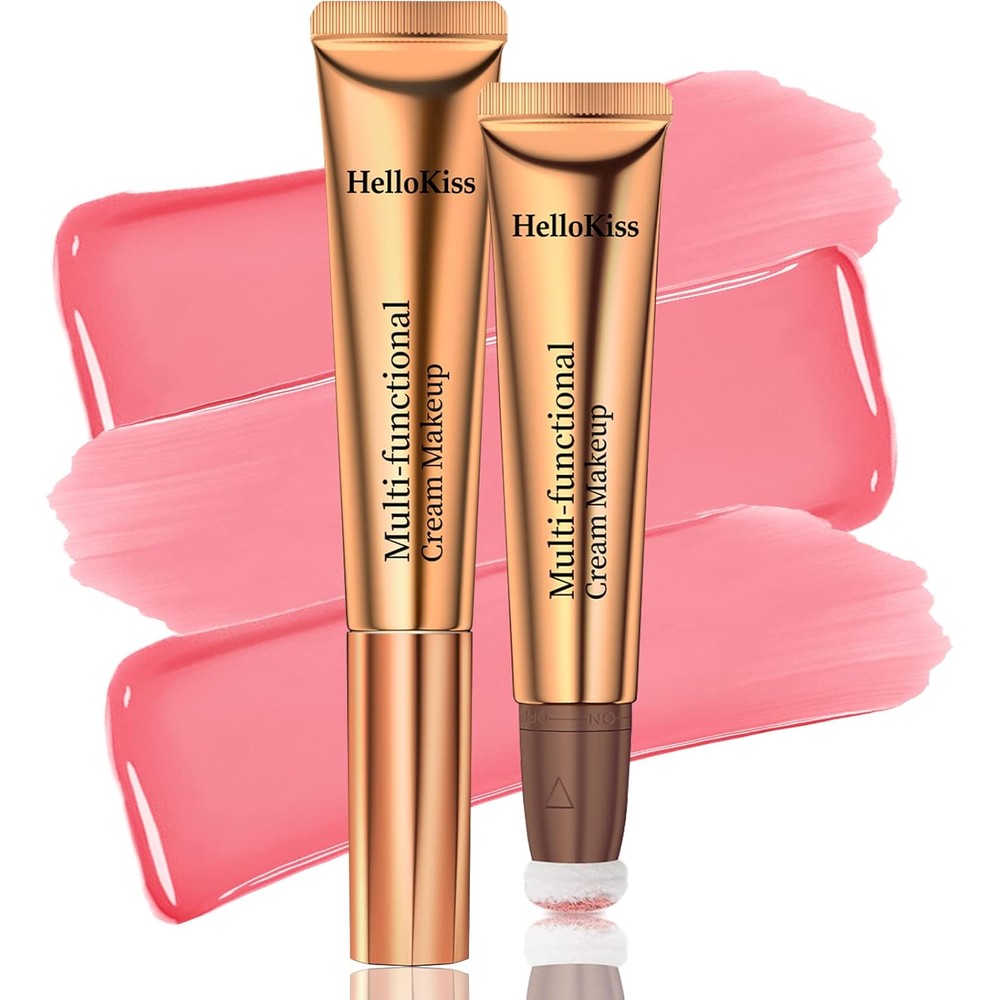 HelloKiss Liquid Blush Beauty Wand front view showing the sleek tube packaging and cap.