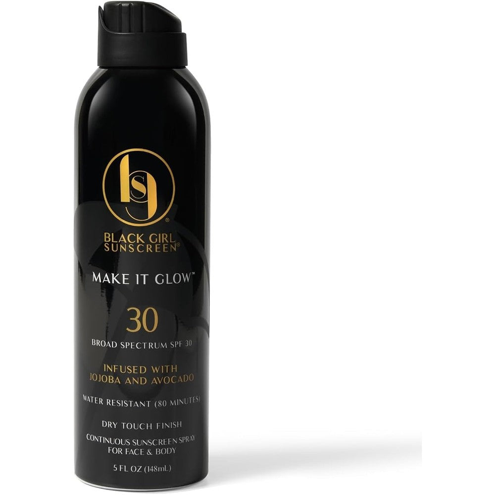 Black Girl Sunscreen Make It Glow SPF 30 Sunscreen Spray For Face & Body 5 Fl Oz