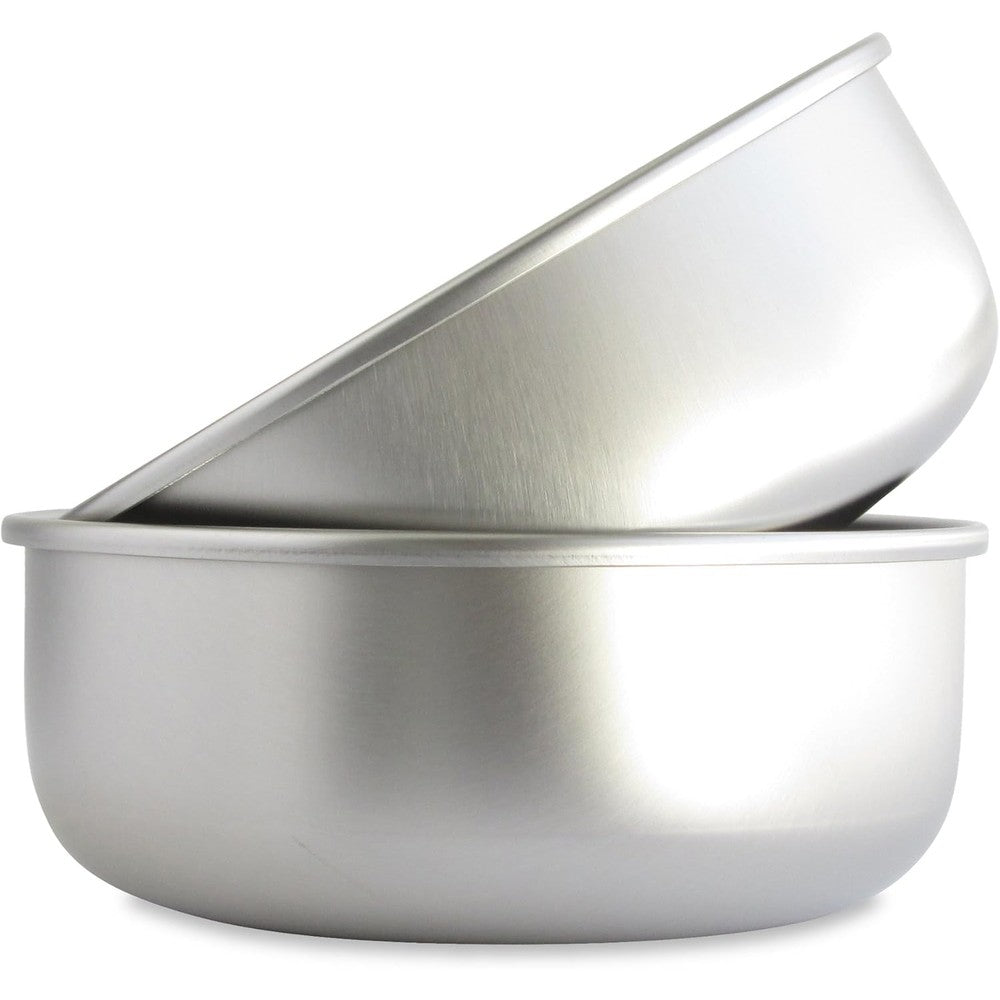 Basis Pet large USA stainless steel dog bowl front view set of two