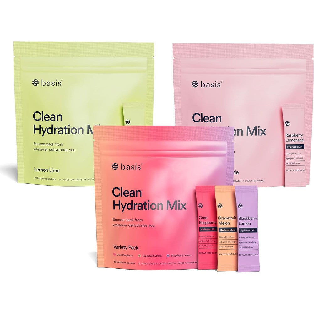 Basis Electrolyte Powder Mix variety pack front view for keto hydration