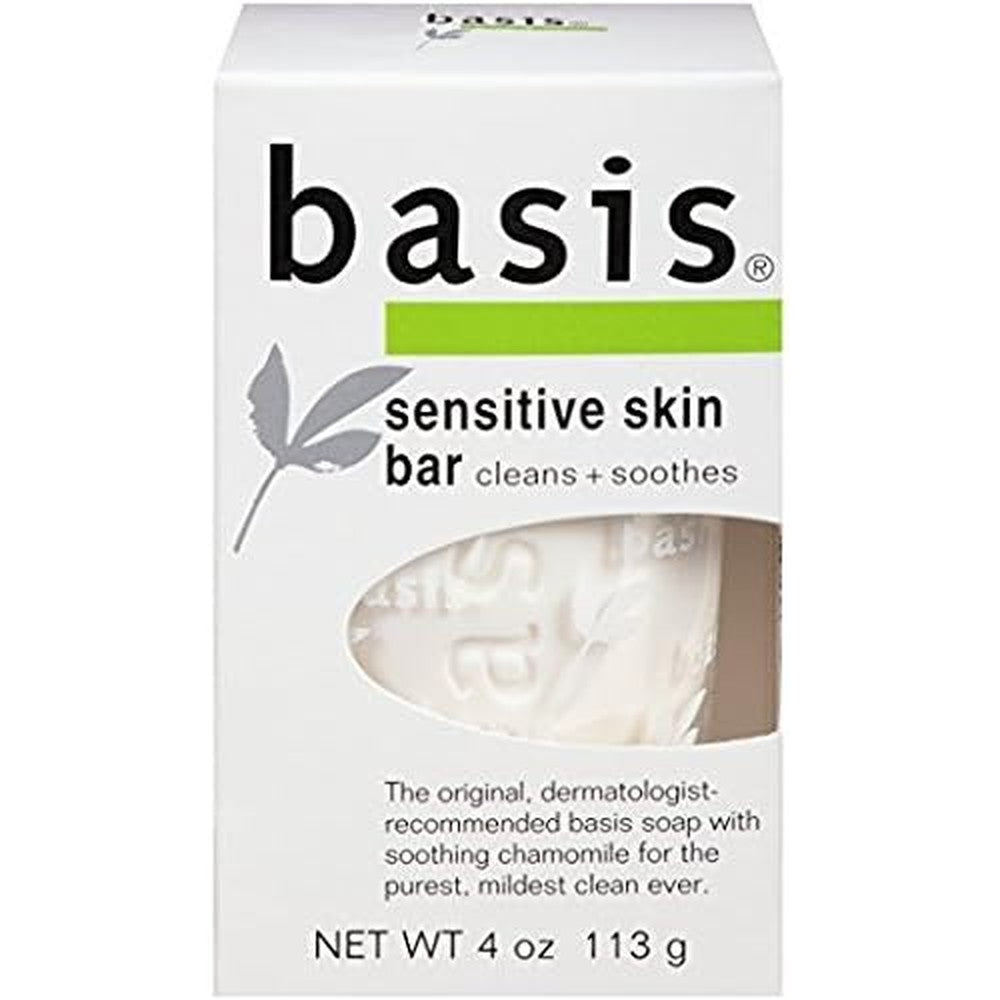 GAIBIJA Basis Sensitive Skin Cleansing Bar Soap 12 Count front view packaging