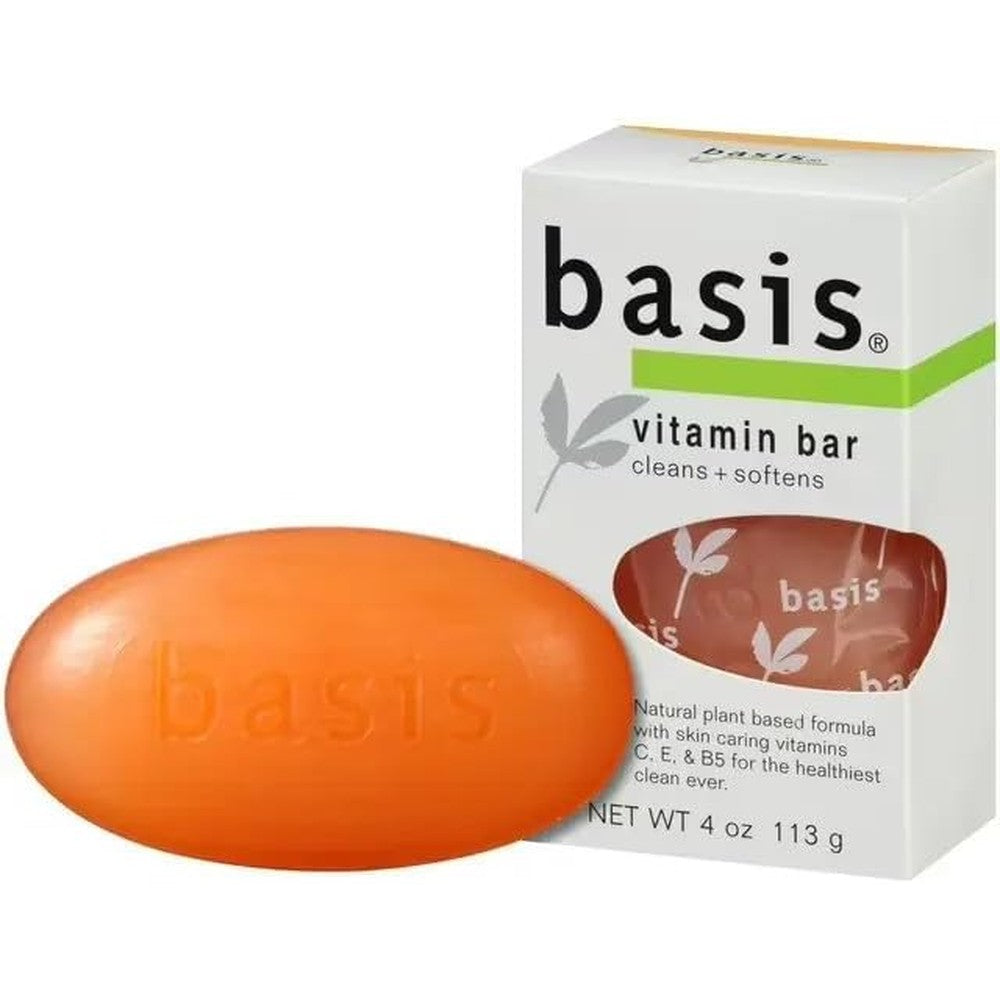 Basis Vitamin Soap Bar five pack front view showcasing the orange oval health bar.