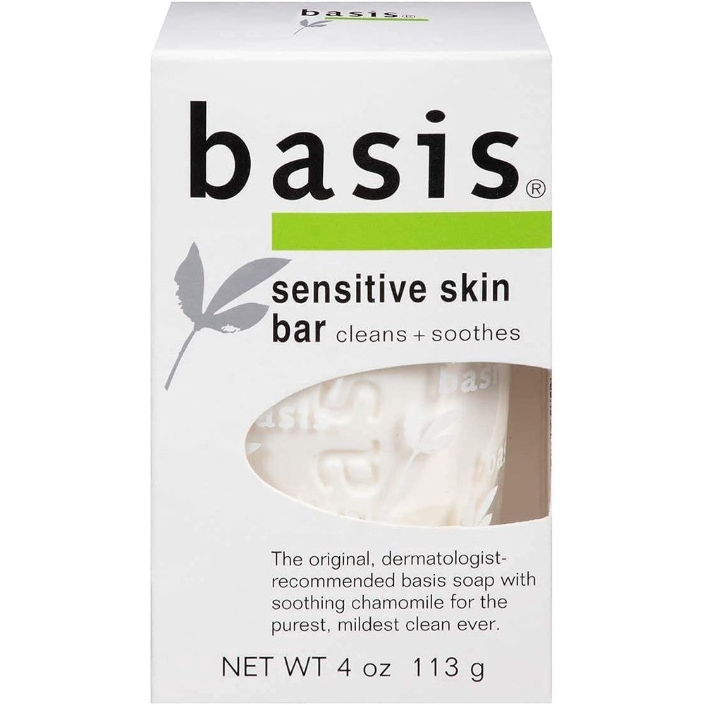 Basis Sensitive Skin Bar Soap front view packaging